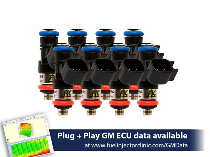 1200cc-D (130 lbs/hr at OE 58 PSI fuel pressure) FIC Fuel  Injector Clinic Injector Set for LS3, LS7, LSA, L76, L92, and L99 engines (High-Z)